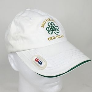 Erin Hills 2017 US Open Hat Strapback Golf Dad Cap White USGA MEMBER Curve Bill